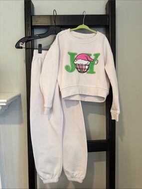 btween Light Pink 'JOY' Sweatshirt & Joggers Set size 8